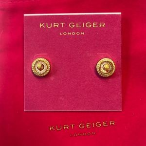 NWOT Kurt Geiger London Eagle gold studs